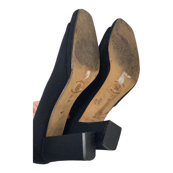 Saks Fifth Avenue black peep toes heel shoes size 10M - Picture 3 of 8